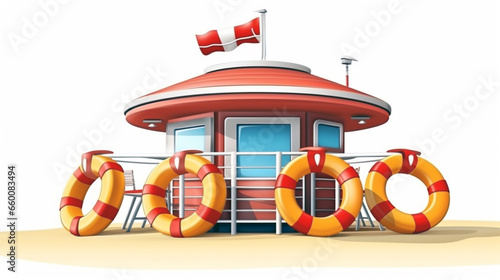 Discover a public lifebuoy station equipped with multiple rings, ensuring coastal safety and providing essential tools for emergency rescue and lifesaving efforts.