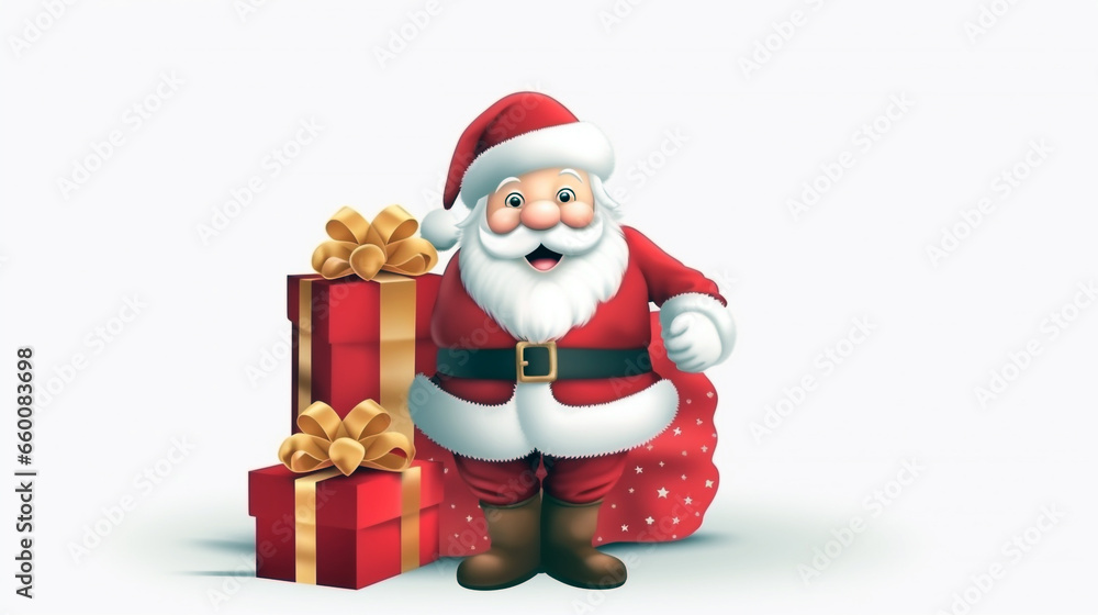 Celebrate the holiday season with Santa Claus and his festive bag filled with gifts and cheer. Celebrate the holiday season with Santa Claus and his festive bag filled with gifts and cheer.