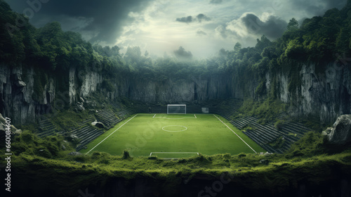 Soccer field in the mountains.