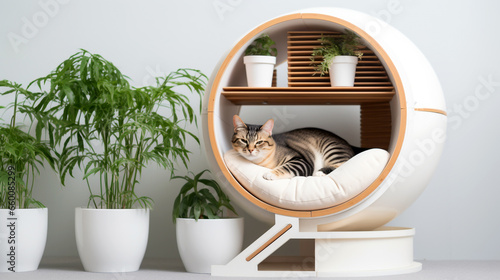 Witness the ultimate feline relaxation in a comfortable condo named 