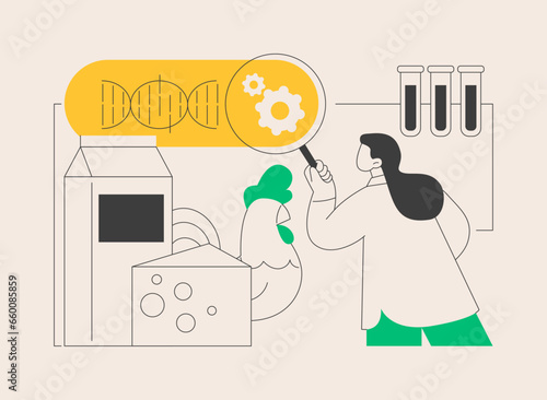Genetically modified organism abstract concept vector illustration.