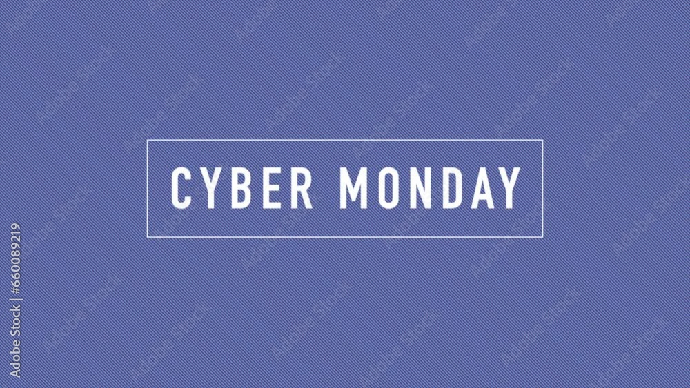 Modern Cyber Monday text in frame on blue gradient, motion abstract holidays, minimalism and promo style background Modern Cyber Monday text in frame on blue gradient, motion abstract holidays, minimalism and promo style background