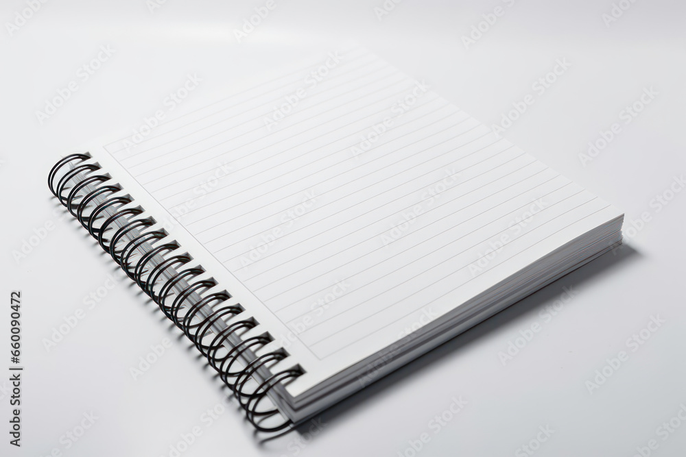 Blank notepad, on white background. Generative AI. Blank notepad, on white background. Generative AI.