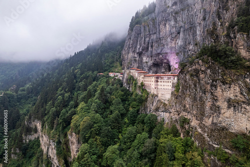 View of Sumela Monastery in Trabzon Province of Turkey.