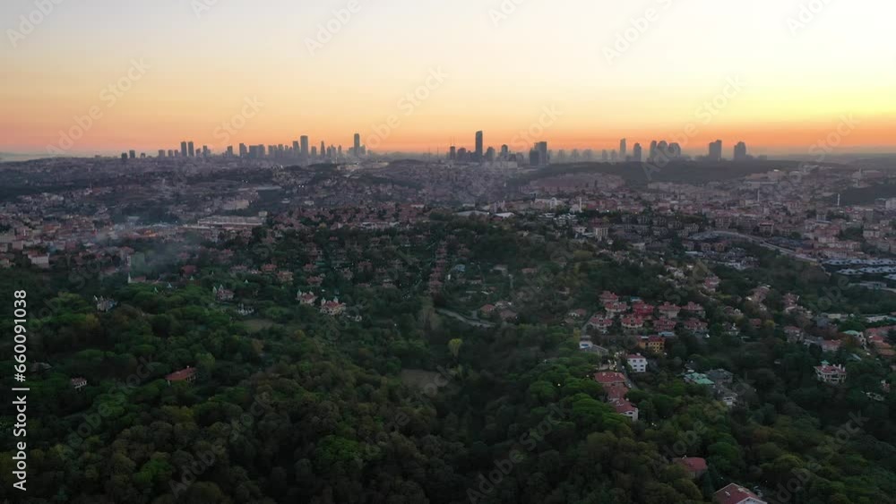 Istanbul city view magnificent with its greenery and sea. Aerial shot. Istanbul city view magnificent with its greenery and sea. Aerial shot.