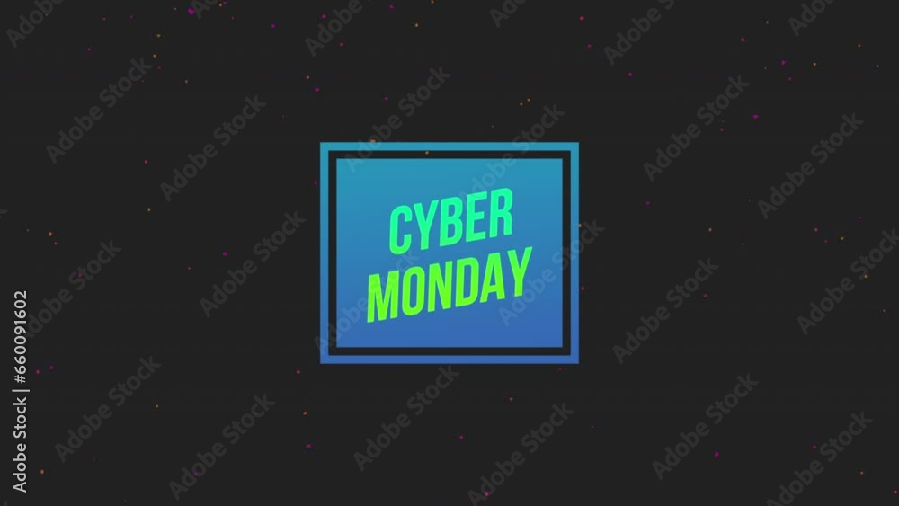 Modern Cyber Monday text in frame on black gradient, motion abstract holidays, minimalism and promo style background Modern Cyber Monday text in frame on black gradient, motion abstract holidays, minimalism and promo style background