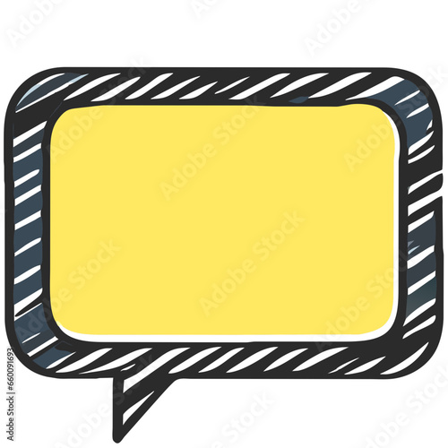 vector speech bubble icon svg illustration, black border