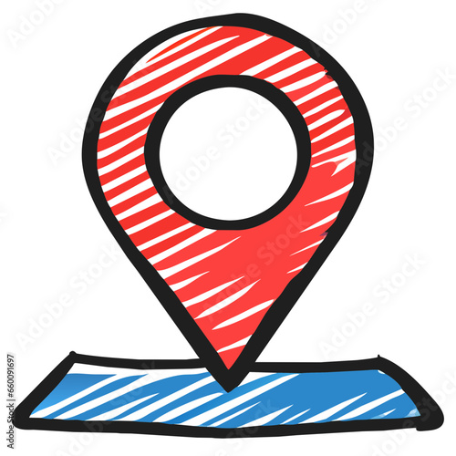 vector maps location pin, icon svg illustration, black border