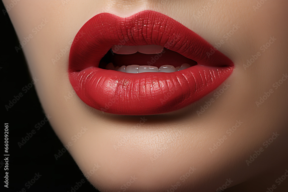 Obraz premium Close Up Shot of a Person's Lips