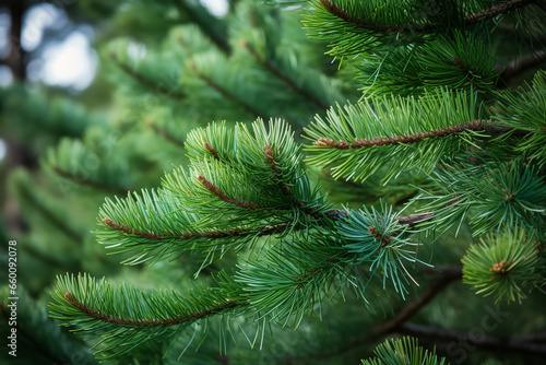 Close View of Green Pine Tree