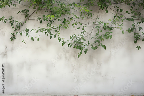 Green Leaf Plant on Orange Wall