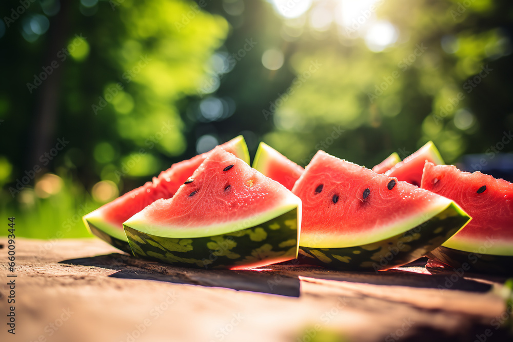 Shallow Focus of Sliced Watermelon Shallow Focus of Sliced Watermelon