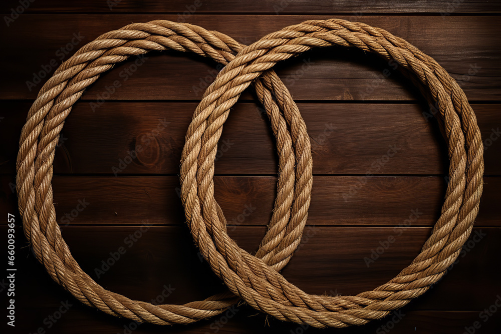 Obraz premium Two Round Brown Ropes