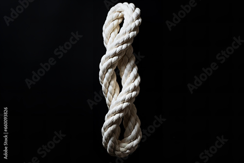White Rope on Black Surface