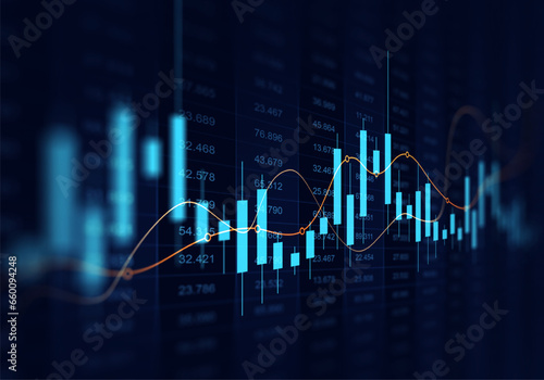 Price graph and indicator. Stock market invest and crypto currency.	
