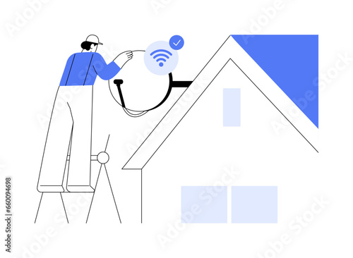 Satellite internet, abstract concept vector illustration.