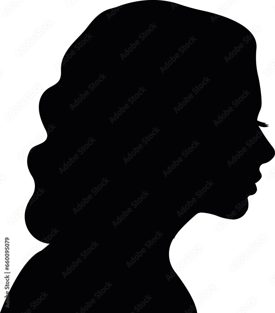 silhouette of beautiful profile of woman face concept beauty and fashion