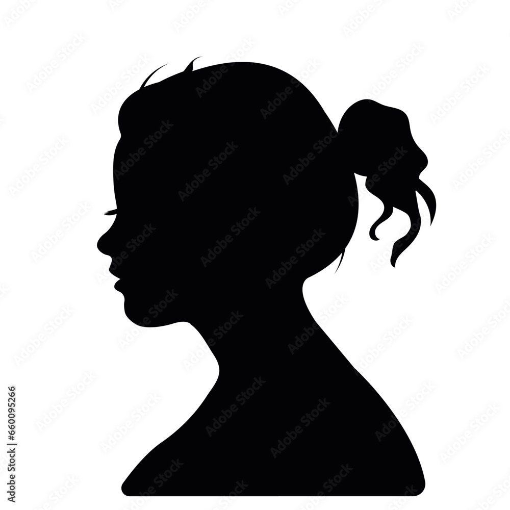 silhouette of beautiful profile of woman face concept beauty and fashion