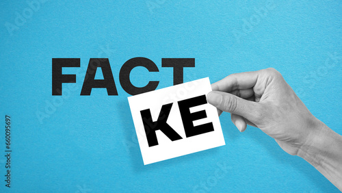 Tableau sur toile Fact or fake. Choice between falsehood and truth. Fact and myth