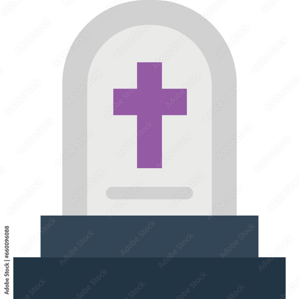 Tombstone icon flat vector illustration Tombstone icon flat vector illustration