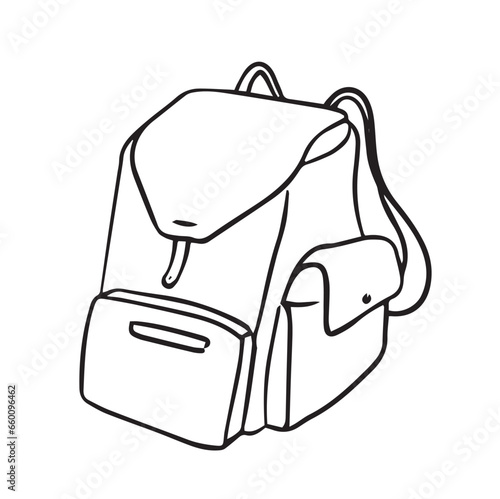 Backpack vector illustration. Rucksack drawing.