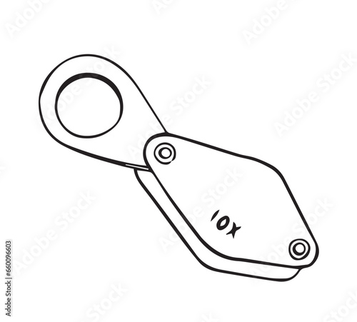 Loupe vector illustration. Hand drawn magnifying glass. 