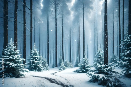 winter forest in the snow