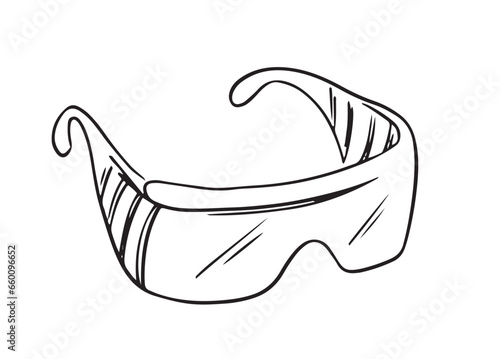 Protective goggles vector illustration. Hand drawn protective eyewear.