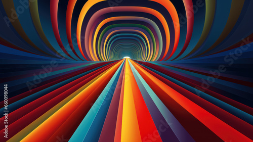 Vibrant Perspective Lines in Abstract Art