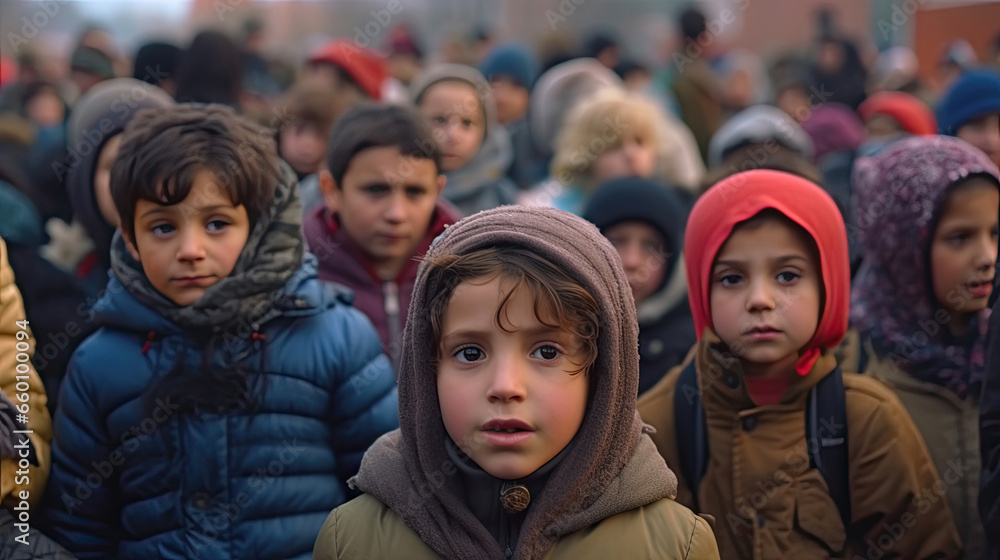 Refugees migrate because of climate change and global political issues humanitarian demographic catastrophes hungry children Crises due to war, war victims suffered during and because of hostilities Refugees migrate because of climate change and global political issues humanitarian demographic catastrophes hungry children Crises due to war, war victims suffered during and because of hostilities