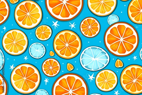 Citrus pattern background made of slices of oranges, lemons, limes. Summer concept artwork idea