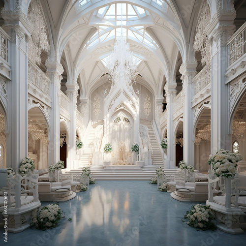 Luxurios wedding hall interior design created with Generative Ai © Andrii Yablonskyi