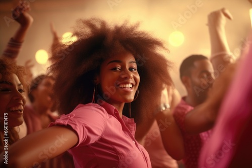 Woman Dancing in Pink Shirt