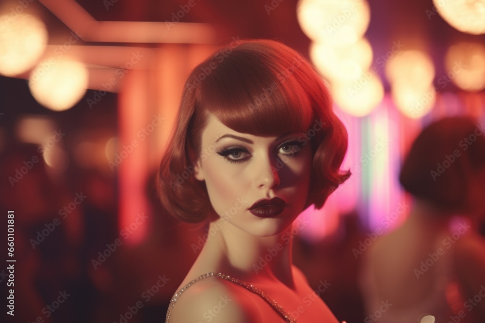 Woman in Red Dress with Red Hair Woman in Red Dress with Red Hair