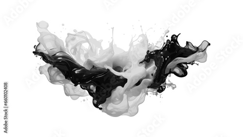 A splash of black and white fluid. Vector illustration.