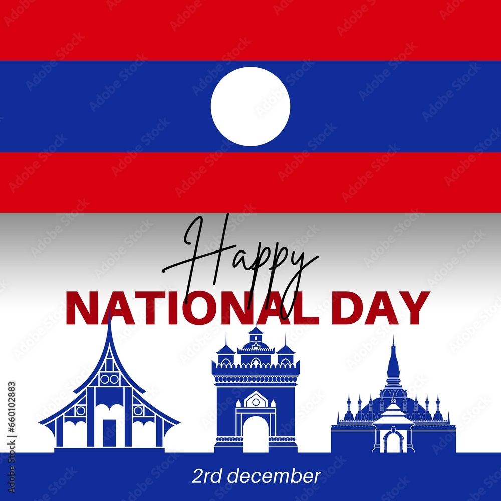 Premium Vector | Vector illustration of happy laos national day