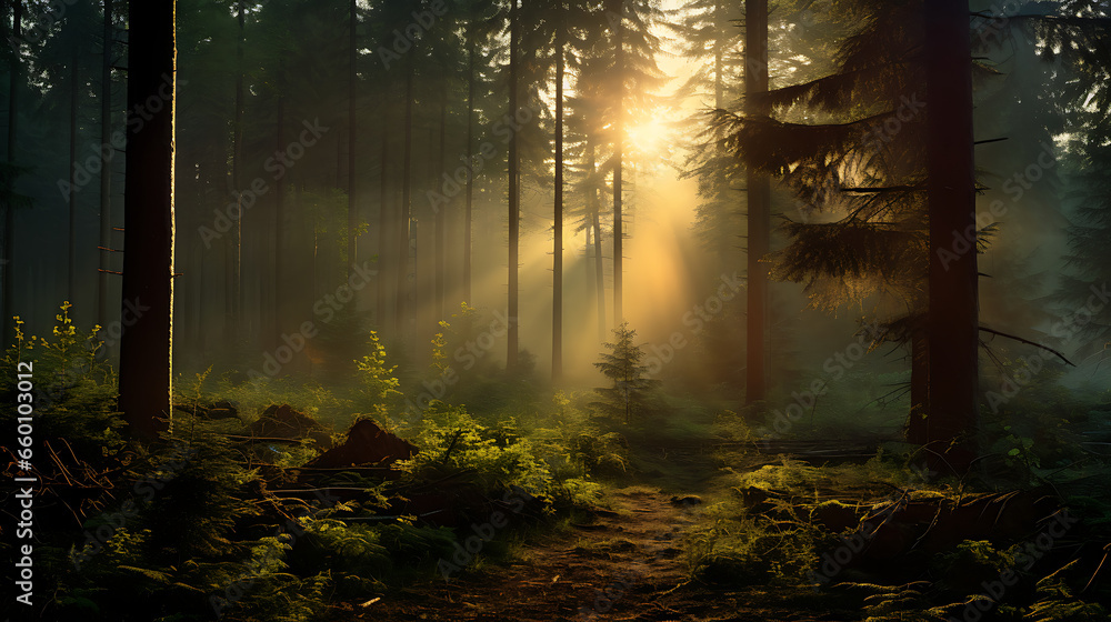 Obraz premium morning in the forest