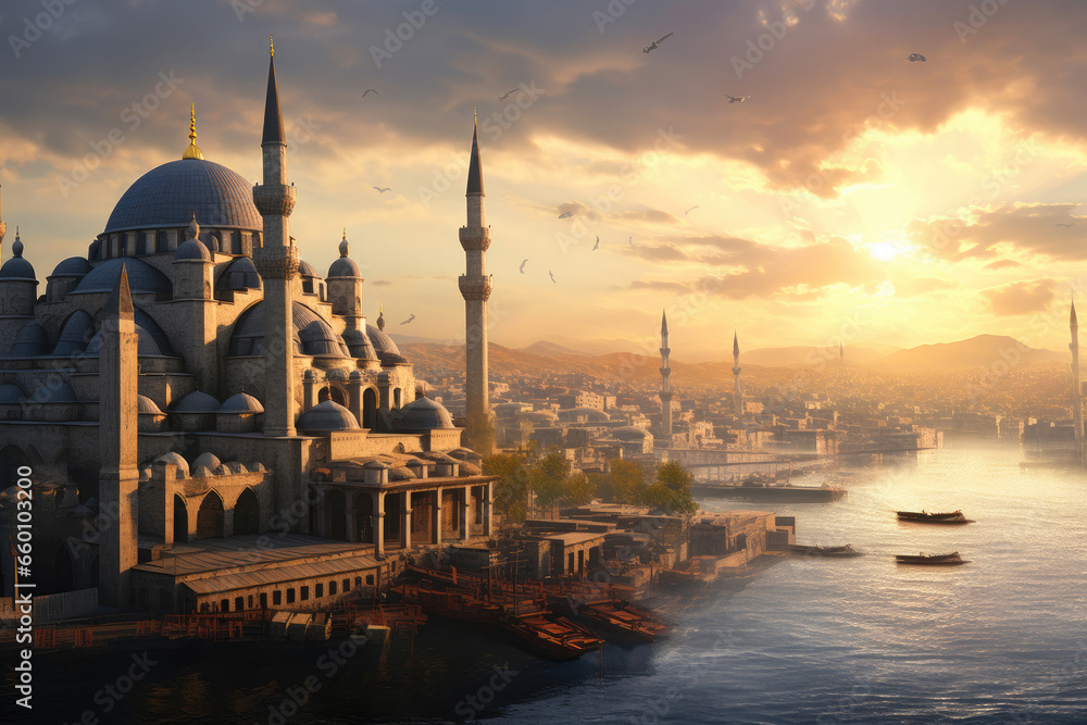 Obraz premium Iconic Ottoman Architecture in Modern Istanbul