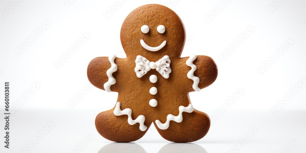 gingerbread man holiday cookies isolated on white background. Generative AI gingerbread man holiday cookies isolated on white background. Generative AI