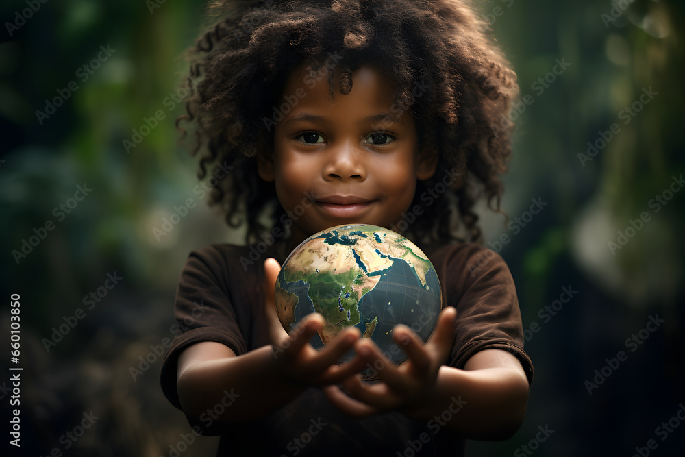 Fototapeta premium Die Welt in Kinderhände