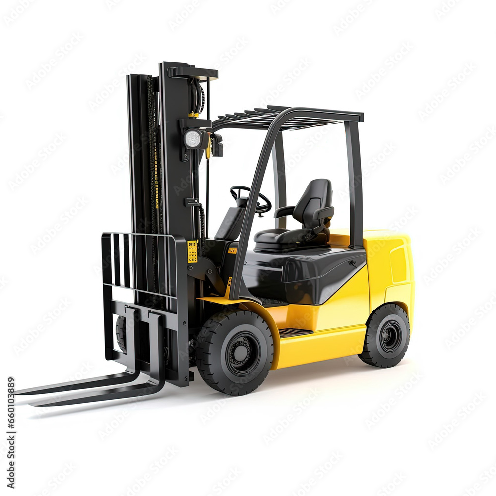 Forklift truck on white isolated background. Forklift truck on white isolated background.