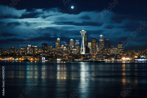 Midnight Serenity: Seattle under the Moon