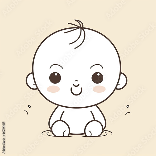 Vector illustration of a kid isolated on a solid light background