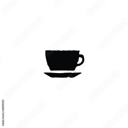 Mug cup icon. Simple style coffee company poster background symbol. Mug cup brand logo design element. Mug cup t-shirt printing. Vector for sticker.