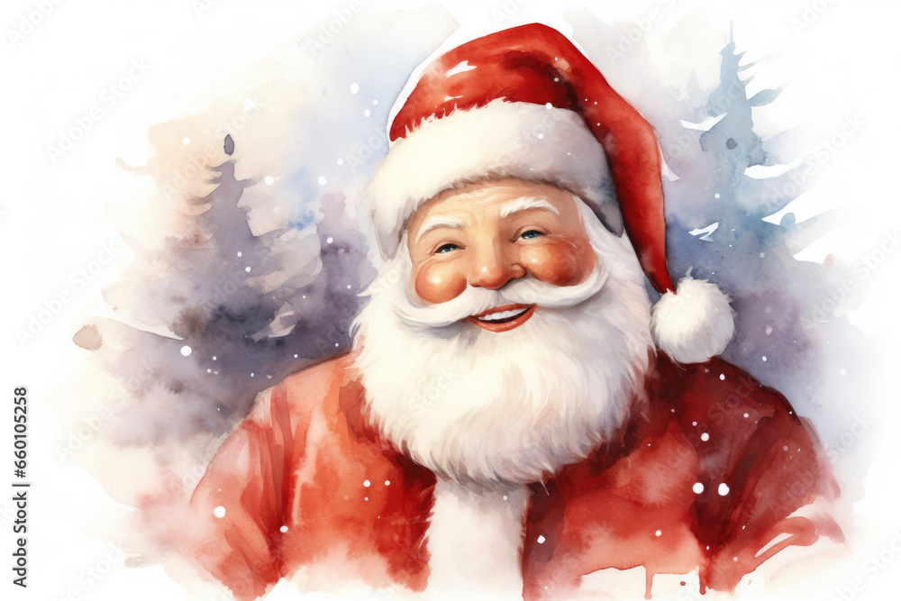 Santa's Sleigh Adventure in Watercolor Santa's Sleigh Adventure in Watercolor