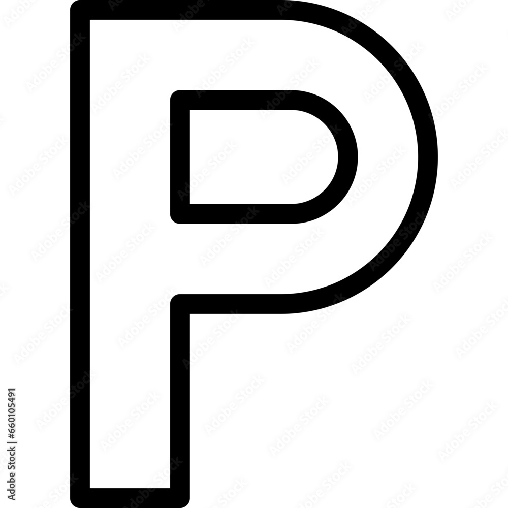 letter p icon flat vector illustration letter p icon flat vector illustration