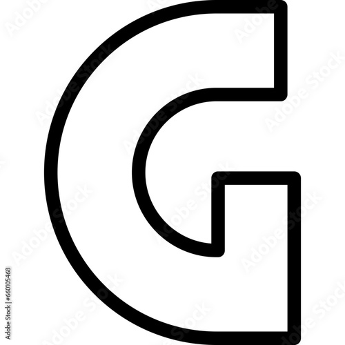 letter g icon flat vector illustration