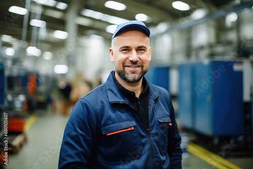 Friendly Electrician in Industrial Setting