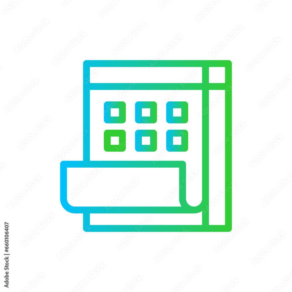 Calendar business investment icon with blue and green gradient outline style. business, schedule, calendar, year, date, month, event. Vector Illustration Calendar business investment icon with blue and green gradient outline style. business, schedule, calendar, year, date, month, event. Vector Illustration