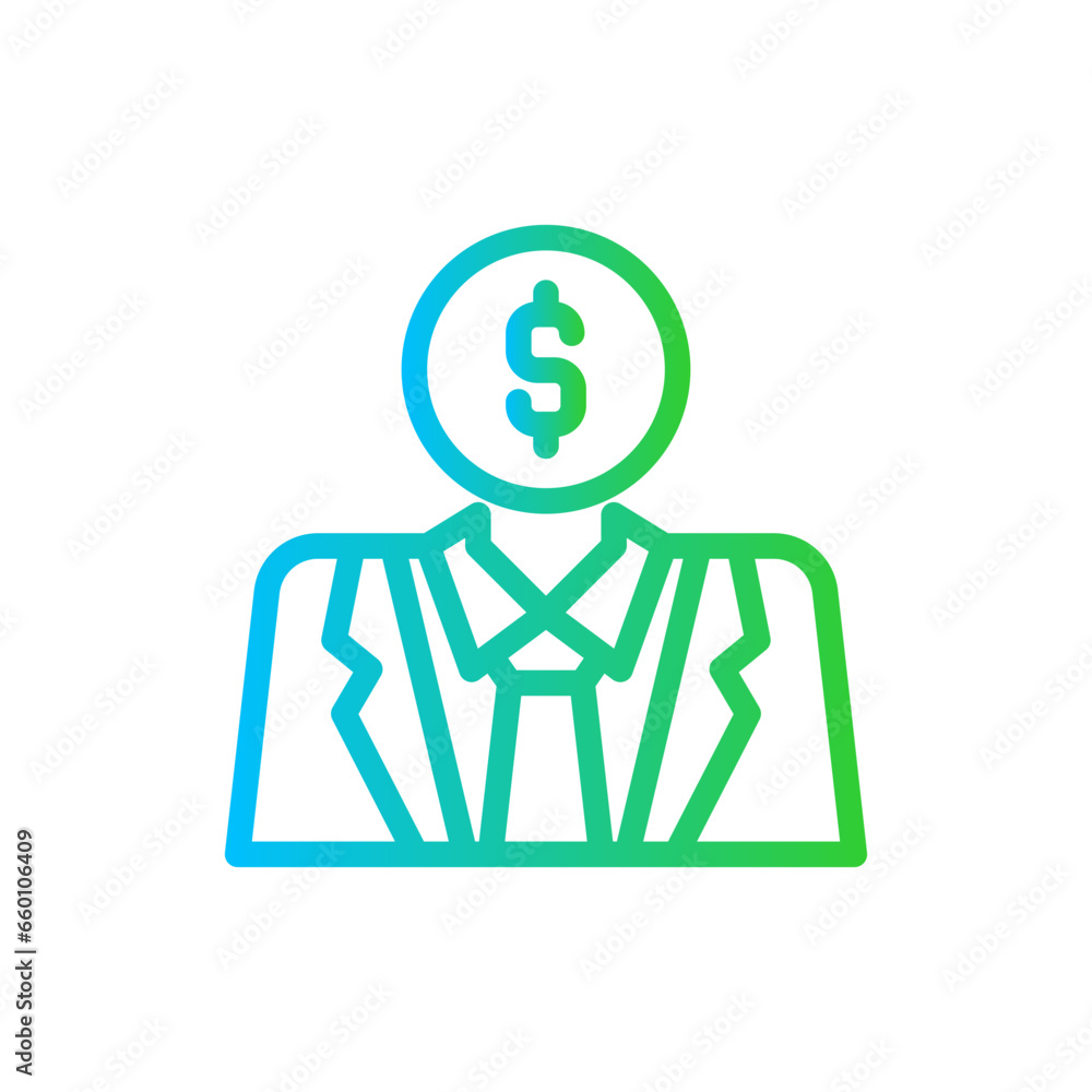 Investor business investment icon with blue and green gradient outline style. business, investor, finance, strategy, financial, success, corporate. Vector Illustration Investor business investment icon with blue and green gradient outline style. business, investor, finance, strategy, financial, success, corporate. Vector Illustration